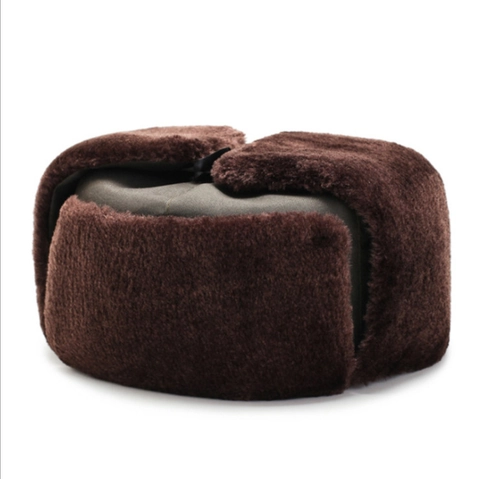 Gorro De Invierno Para Hombre Lei Feng Ushanka Piel Sintética Forro Polar Grueso Cálido Resistente Al Viento Aviador