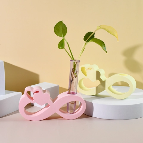 Infinity Heart Hydroponic Vase Silicone Mold DIY Resin Casting Tool For Flower Arrangement Desktop Ornament Home Decor