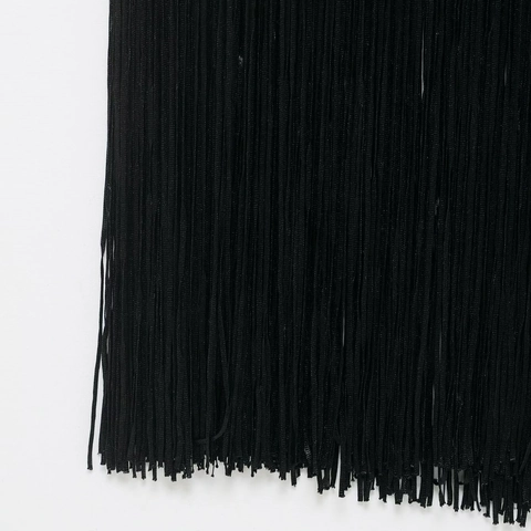 Vestito Midi Senza Maniche Con Frange Per Donna Vestibilità Aderente Schiena Scoperta Maglia Nappa Festa Serale Vacanza Elegante Tinta Unita