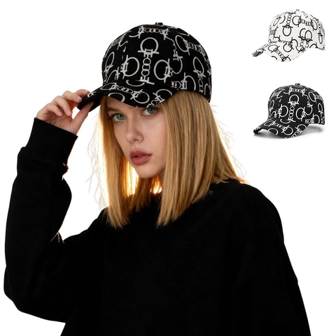 Casquette De Baseball En Polyester À Imprimé Monogramme Géométrique Respirante Ajustable Pour Hommes Femmes