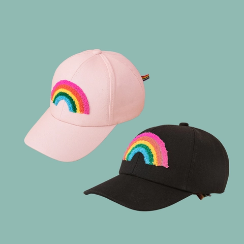 Cappellino Da Baseball Ricamo Ciniglia Arcobaleno Cotone Regolabile Protezione Solare Cappello Sport Bambini Adulti Genitore Figlio