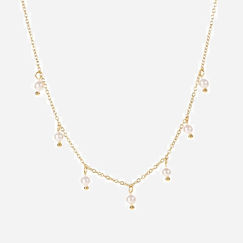 Elegante Süßwasserperlenhalskette 18 Karat Vergoldet 316L Edelstahl Retro Ins Style Schmuck Für Damen