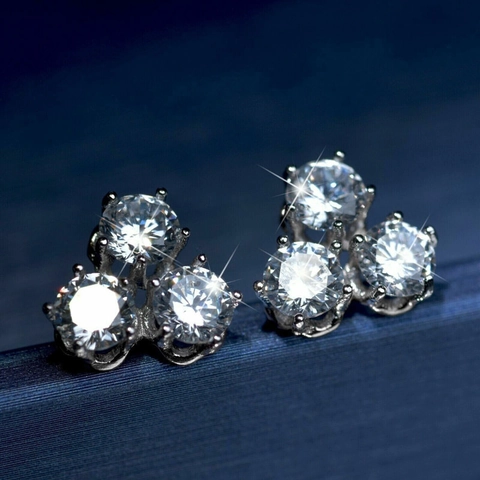 Cluster Oorknopjes Koper Met Zirconia Geometrische Sneeuwvlokvormige Elegante Sieraden Voor Vrouwen Bruidsmeisje Cadeau