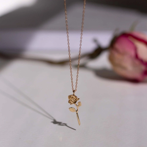 Vintage Franse Stijl Roos Bloem Hanger Ketting En Oorknopjes Roestvrij Staal 18K Verguld Sieraden Voor Dames