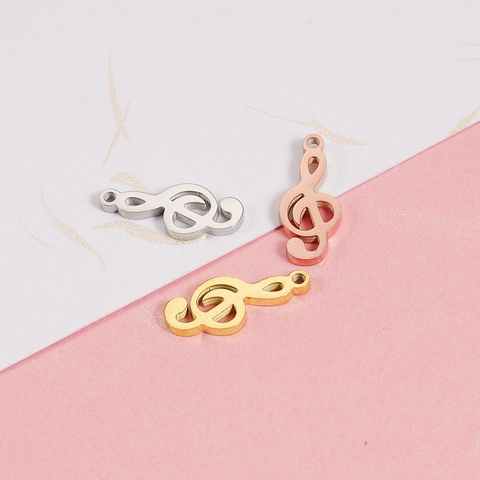 Music Note Charms Treble Clef Pendants 304 Stainless Steel 18K Gold Plated For DIY Jewelry Making Bracelet Necklace Accessories