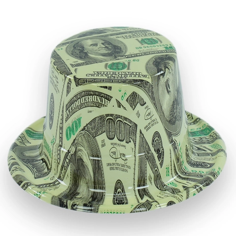 Sombrero De Copa Fiesta Plástico Estampado Billete Dólar Bombín Para Carnaval Festival Disfraz Cosplay Accesorio Caballero