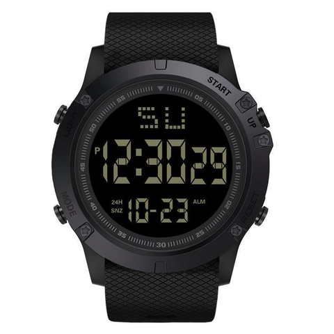 Men Digital Sport Watch Plastic Case PU Strap Alarm Chronograph LED Backlight Outdoor Casual Multi Functional Rugged