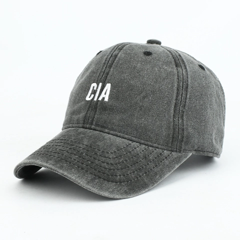 Cappello Da Baseball Ricamato Con Lettere CIA Cotone Lavato Stile Vintage Regolabile Protezione Solare Traspirante Sport All Aperto