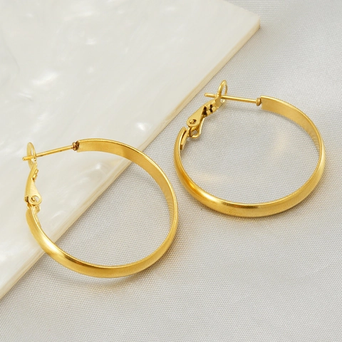 Hoop Oorbellen 18K Verguld Roestvrij Staal Geometrische U-Vorm Minimalistische Veelzijdige Sieraden Voor Vrouwen Eenvoudig Elegant Ontwerp