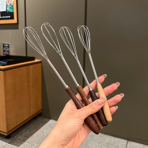 Manual Egg Whisk Stainless Steel With Wood Handle Japanese Style Baking Tool For Cream Milk Egg Mixing Kitchen Gadget