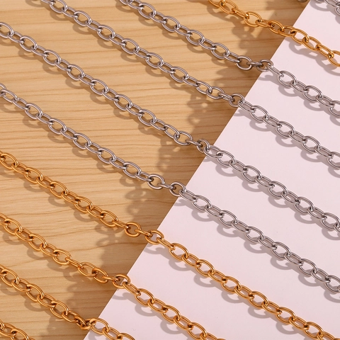 Minimalista Acciaio Inossidabile Placcato Oro 18K Catena a Croce Collana Bracciale Cavigliera per Donna Gioielli Moda