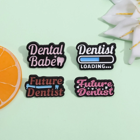 Dental Dentist Enamel Brooch Pins Cartoon Tooth Medical Alloy Jewelry Lapel Badge Professional