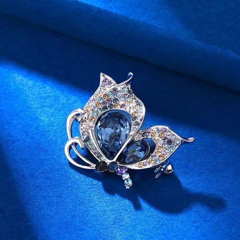 Vintage Schmetterling Und Feder Brosche Legierung Strass Kristall Kunstperle Nadeln Mode Anzug Accessoires Für Damen