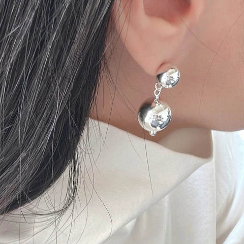 Orecchini A Bottone Con Doppia Sfera Con Perno In Argento Sterling 925 Gioielli Minimalisti Lucidi Per Donne
