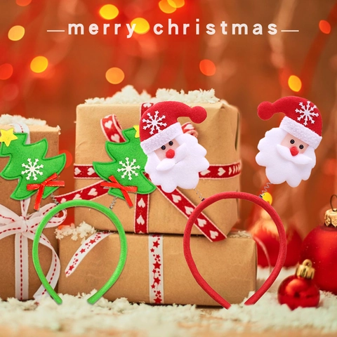 Weihnachten Haarreif Weihnachtsmann Schneemann Rentier Baum Plüsch Cartoon Haarschmuck Für Erwachsene Kinder Party Dekorationen