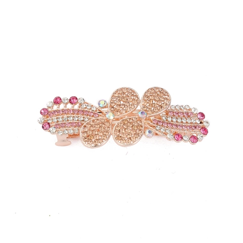 Vintage Legierung Strass Haarklammern Funkelnde Bogen Blume Design Elegante Feder Haarspange Für Frauen Mädchen Mode