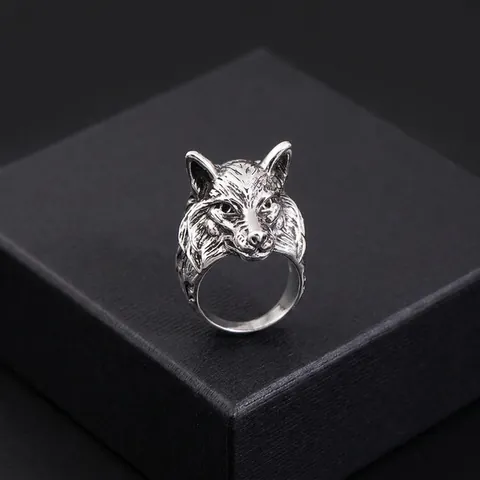 Wolf Head Ring Alloy Vintage Silver Color Detailed Carving Punk Gothic Hip Hop Retro Style Jewelry For Men Women