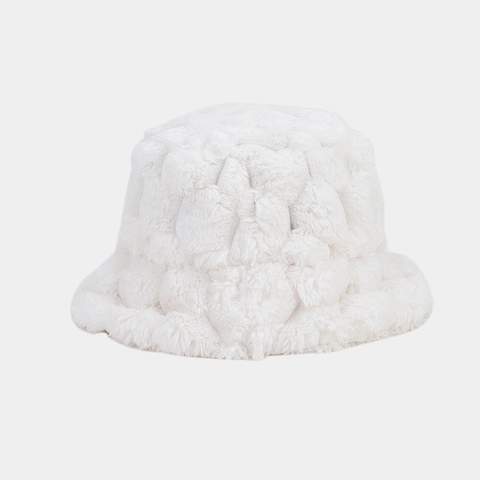 Cappello Alla Pescatora Invernale Donna Pelliccia Coniglio Sintetica Peluche Trama Ananas Caldo Antivento Retro