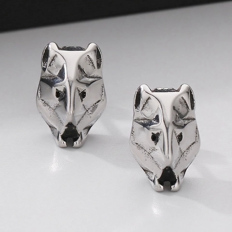 Wolfskopf Ohrstecker Edelstahl Vintage Punk Gothic Hip Hop Tier Schmuck Für Damen Herren