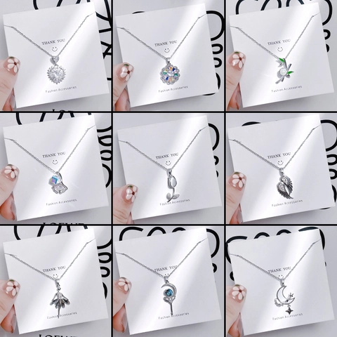 Tulip Flower Pendant Necklace Titanium Steel Zircon Inlaid Elegant Chic Minimalist Jewelry For Women
