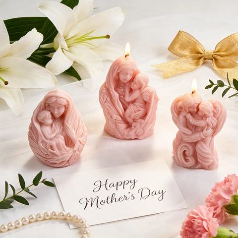 Mother And Child Candle Mold 3D Silicone Embossed Mother Day DIY Handmade Aromatherapy Soap Plaster Craft Tool Decor