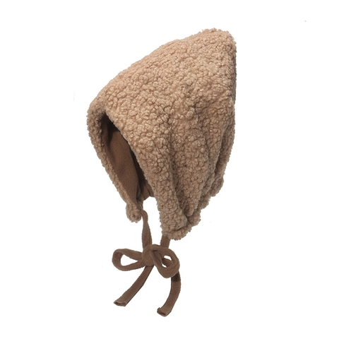 Plüsch Lammwolle Ohrenklappen Mütze Winter Warm Winddicht Trapper Hut Mit Bindeband Für Frauen Süß Weich Fleece