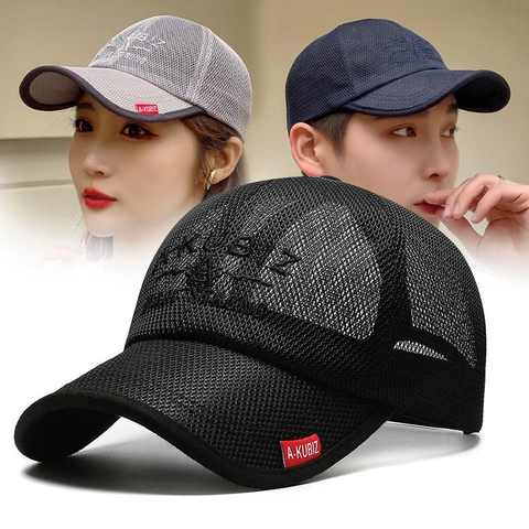 Breathable Mesh Baseball Cap Polyester Sun Protection Adjustable Trucker Hat Outdoor Sports Casual Embroidery Unisex