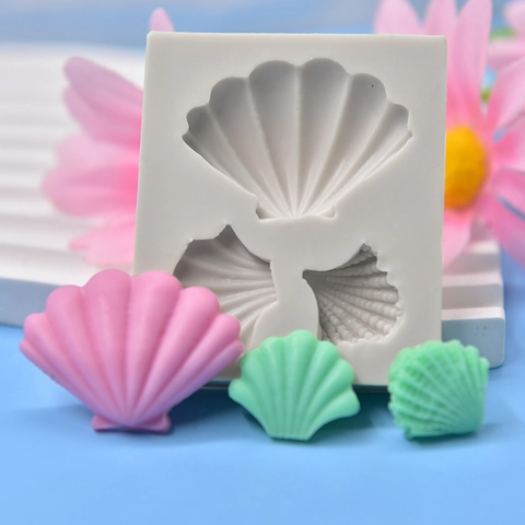 Seashell Silicone Mold DIY Baking Fondant Chocolate Soap Candle Resin Crafting Tool Ocean Marine Theme Multi Cavity