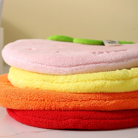 Fruit Shaped Hanging Hand Towels Soft Thickened Coral Fleece Absorbent Bathroom Kitchen Cute Embroidery