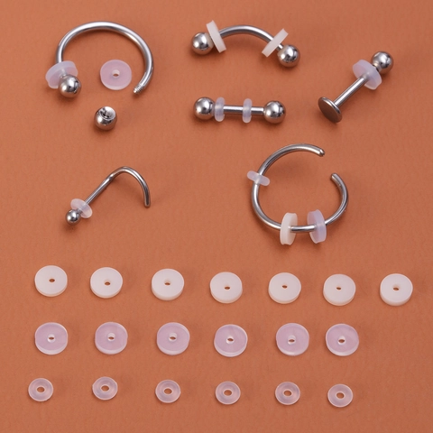 Piercing Silicone Pads Food Grade Anti Hyperplasia Disc Gaskets For Ear Nose Lip Jewelry Care Non Slip Round