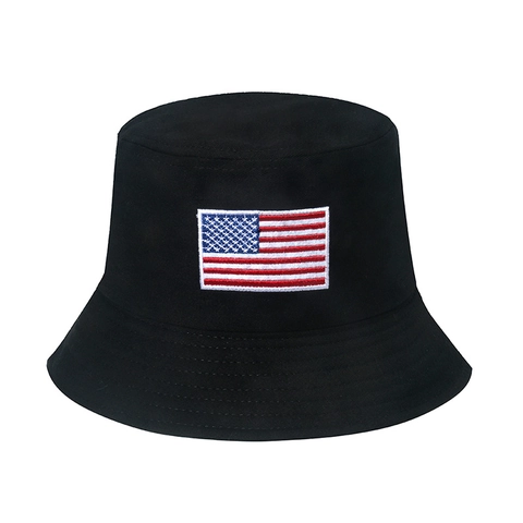 USA Flagge Stickerei Fischerhut Baumwolle Lässig Sonnenschutz Anglerhut Outdoor Für Damen Herren