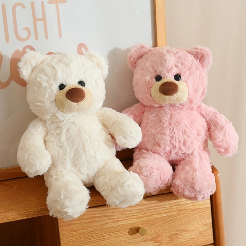 Orsetto Di Peluche Morbido Giocattolo A Pelo Lungo Animale Imbottito Bambola Da Abbracciare Decorazione Cameretta Regalo Rilassante