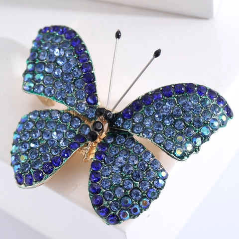 Schmetterling Brosche Pin Legierung Funkelnde Strasssteine Für Damen Anzug Mantel Schmuck Vintage Elegant Mode Accessoires