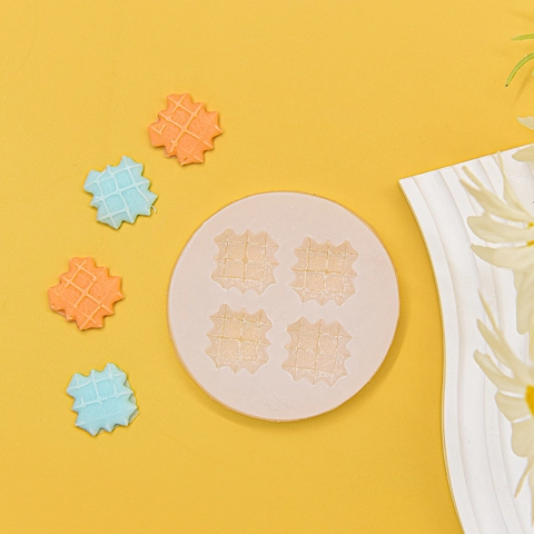 Silicone Waffle Shape Mold Round For DIY Baking Chocolate Cookie Handmade Clay Resin Tools