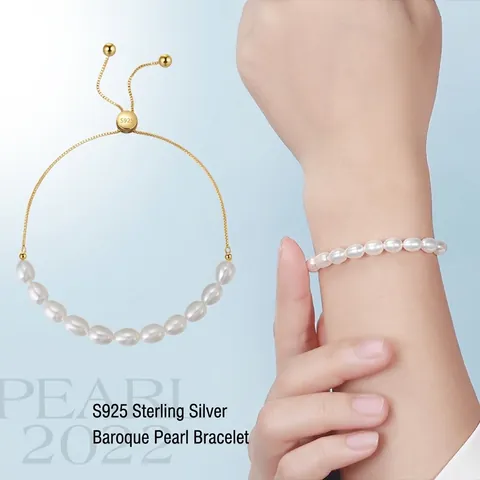 925 Sterlingsilber Süßwasserperlen Armband Für Damen Verstellbare Bolo Kette Minimalistisch Elegantes Schmuck Geschenk