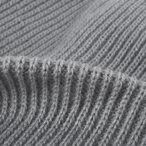 Acrylic Ribbed Knit Beanie Hat Warm Thick Cuffed Solid Color Minimalist Cold Weather Winter Cap For Men Women