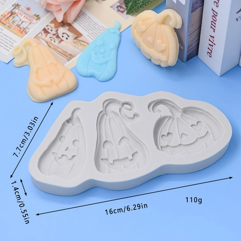Pompoen Siliconen Vorm Multi-Holte Halloween DIY Bakken Fondant Chocolade Zeep Taart Gereedschap Flexibel Herbruikbaar