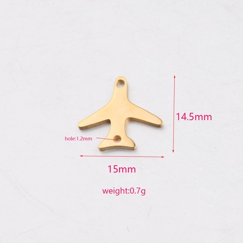 Conectores De Joyería En Forma De Avión Pulidos Espejo 304 Acero Inoxidable Doble Agujero Para Hacer Pulseras