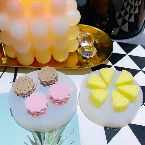 Cheese And Biscuit Silicone Mold DIY Simulation Food Shapes For Cake Baking Chocolate Fondant Resin Crafts
