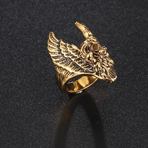 Lion Head Eagle Men Rings Stainless Steel Animal Relief Hip Hop Punk Retro Jewelry Vintage Biker Style Band
