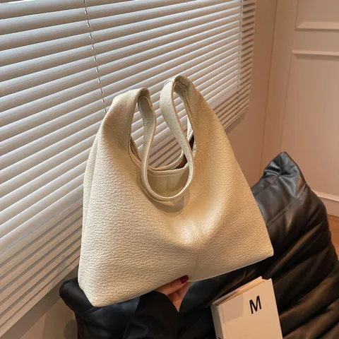 Grand Sac Hobo En Cuir PU Grainé Pour Femmes Sac Fourre-Tout Minimaliste Pour Le Travail Avec Pochette Intérieure