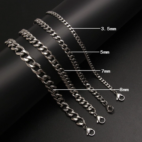 Edelstahl Panzerarmband Polierte Geometrische Kette Minimalistisch Hip Hop Punk Schmuck Für Damen Herren