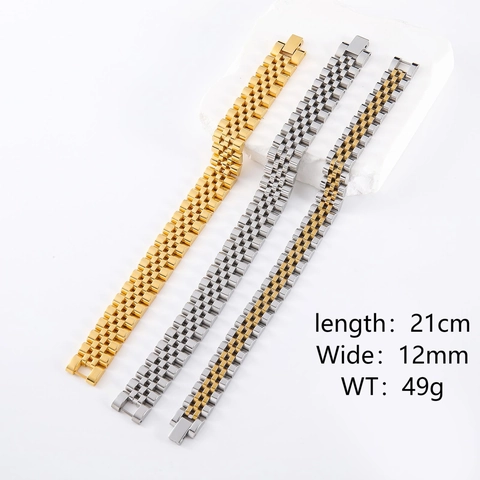 Pulsera De Acero Inoxidable 304 Estilo Jubilee Correa De Reloj Eslabones Joyería De Moda Minimalista Para Hombres Y Mujeres