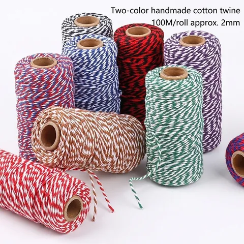 Bakers Twine Cotton String Multi Color Braided Cord For DIY Craft Gift Wrapping Christmas Decoration Holiday Party Home
