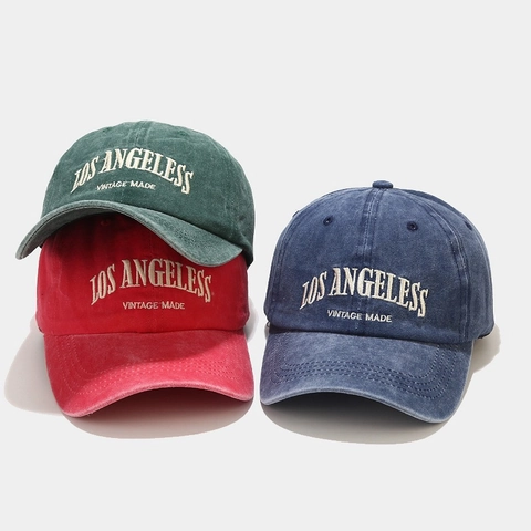 Cappello Da Baseball In Cotone Lavato Vintage Ricamato Los Angeles Distressed Cappello Da Sole Regolabile Casual All'Aperto