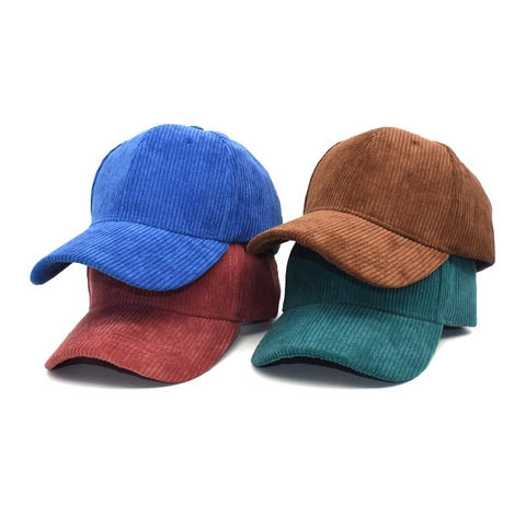 Cappello Da Baseball In Velluto A Coste Tinta Unita Vintage Regolabile Visiera Curva Casual Protezione Solare Unisex