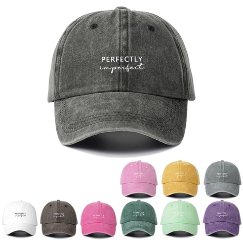 Berretto da Baseball in Cotone Lavato per Uomo Donna Stampato Lettera Protezione Solare Retro Distressed Cappello Sportivo Regolabile