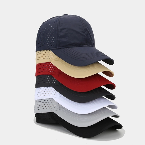 Casquette De Baseball Séchage Rapide Polyester Respirant Trous Laser Imperméable Sport Soleil Ajustable Unisexe