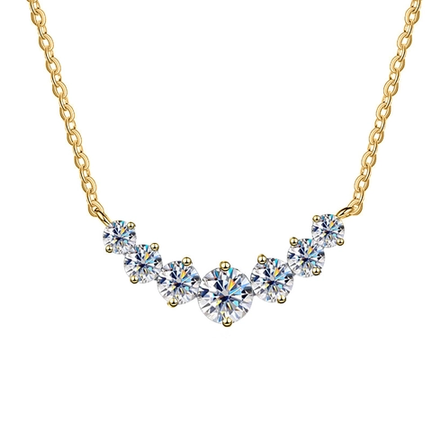 Collana In Argento Sterling 925 Con Moissanite Per Donna Elegante Ciondolo Ad Arco Sorriso Gioielli Con Gemme D