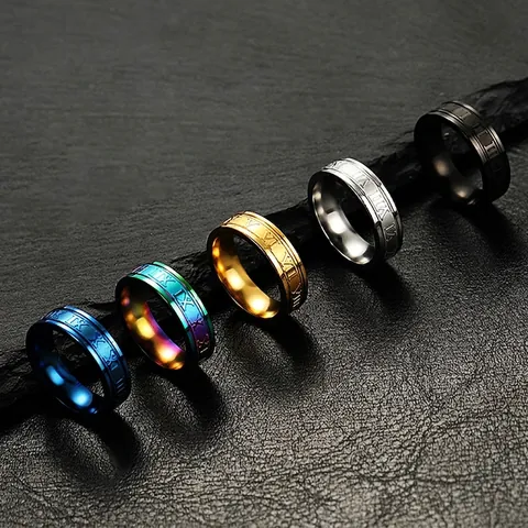 Anillo De Acero Inoxidable Con Grabado De Números Romanos Banda Unisex Joyería Estilo Punk